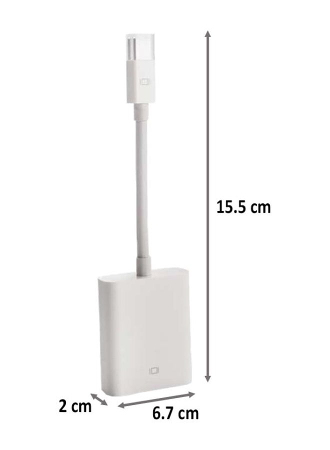 Mini Display Port To VGA Adapter White