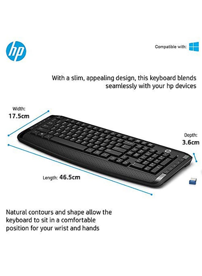 HP لوحة مفاتيح وماوس لاسلكيان من سلسلة 300 أسود - Image 5
