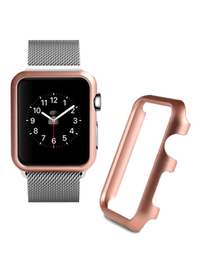Voberry Protective Frame Bumper Case Cover For Apple Watch 1/2/3 38mm Rose Gold/Clear - Image 2