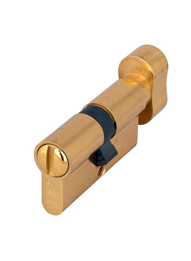 Yale Yale 500 Series Double Euro Profile Cylinder 30+30 Knob+Coin Turn Bathroom Cylinder Polish Brass Polished Brass 60mm  - Image 2