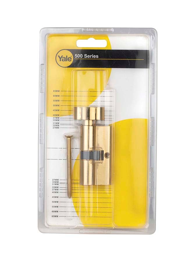 Yale Yale 500 Series Double Euro Profile Cylinder 30+30 Knob+Coin Turn Bathroom Cylinder Polish Brass Polished Brass 60mm  - Image 3