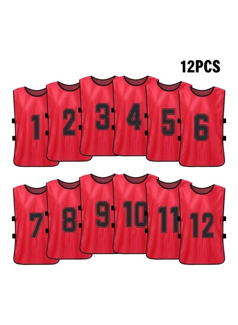 طقم فيست كرة قدم من قماش الجيرسيه سريع الجفاف مكون من 12 قطعة