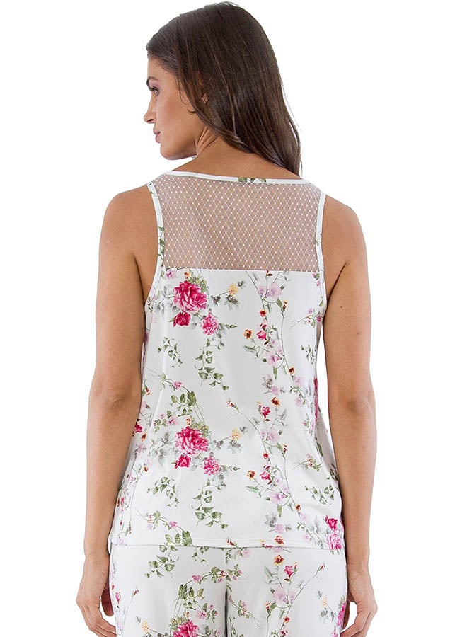 La Secret - Floral Printed Round Neck Top White - Image 1