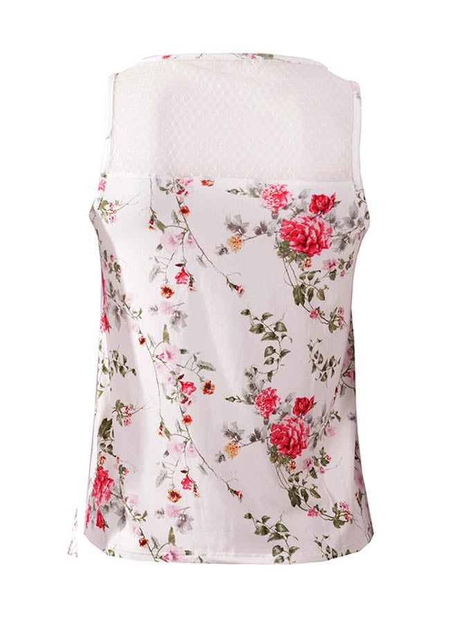 La Secret - Floral Printed Round Neck Top White - Image 1