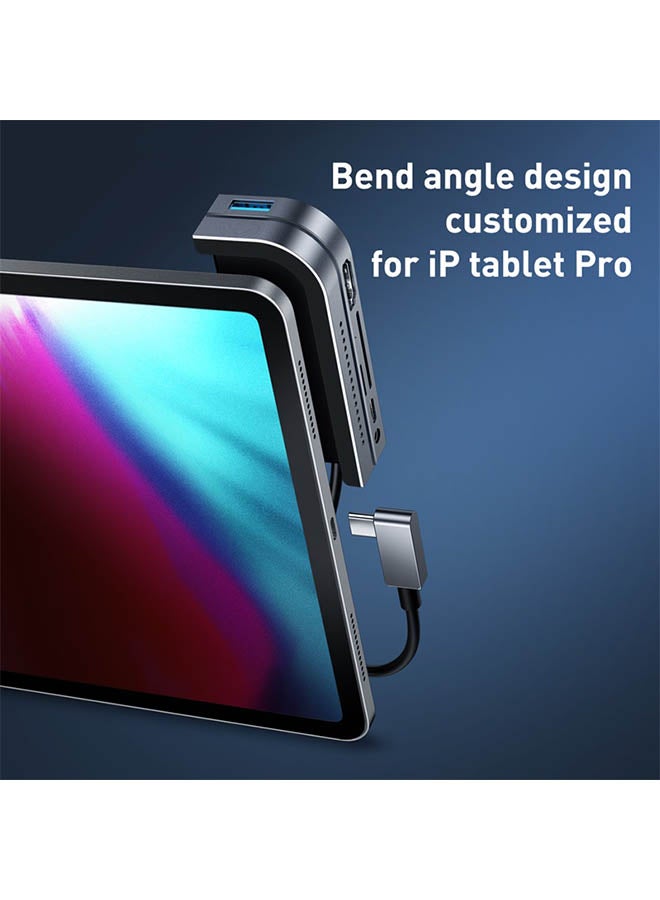 Baseus iPad Pro USB C Hub, Baseus 6-in-1 Adapter for iPad Pro 2021 2020 2018 12.9/11 inch, Docking Station with 4K HDMI, USB-C PD Charging, SD/Micro Card Reader, USB 3.0 & 3.5mm Headphone Jack CAHUB-WJ0G Dark Grey  - Image 3