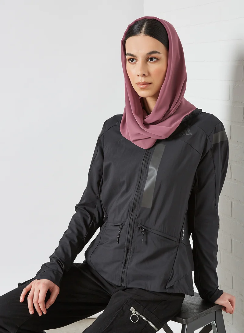 adidas جاكيت ماراثون ترانسلوسنت أسود