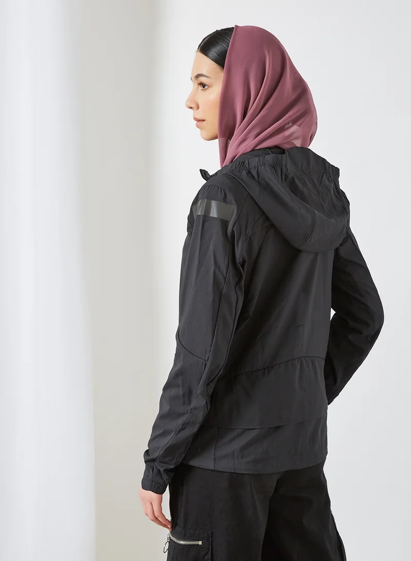 adidas جاكيت ماراثون ترانسلوسنت أسود