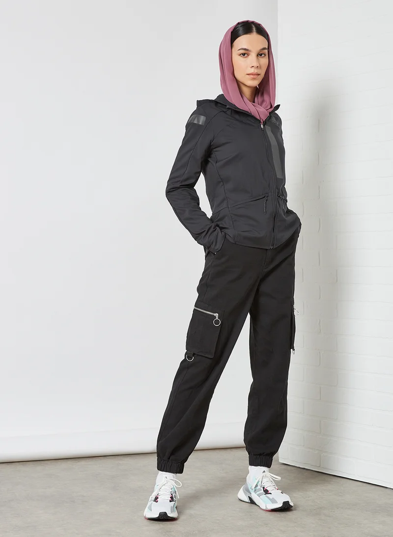 adidas جاكيت ماراثون ترانسلوسنت أسود