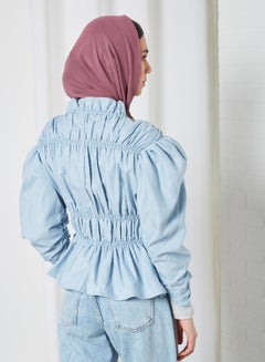 VERO MODA Daria Elastic Panel Top Blue Fog  - Image 2