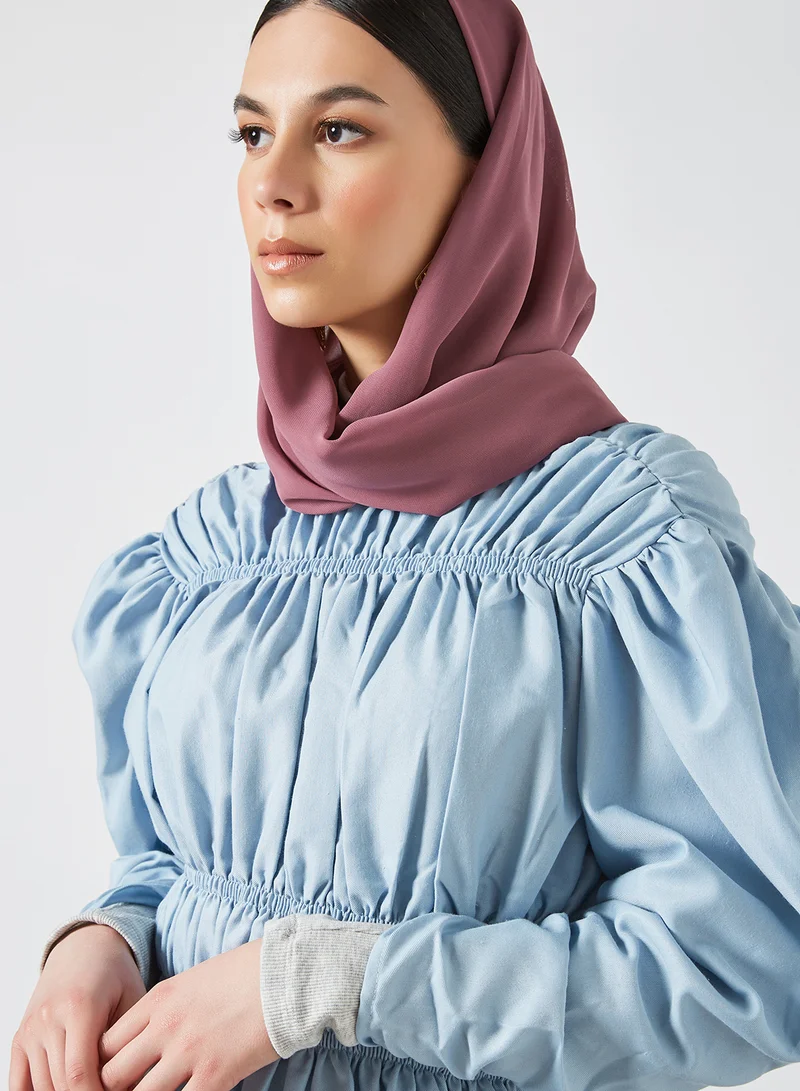 VERO MODA Daria Elastic Panel Top Blue Fog