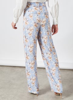 NA-KD Floral Print Pants Light Blue  - Image 2