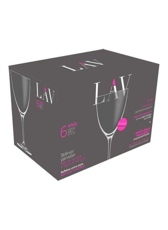 لاف طقم شاي زجاجي مكون من 6 قطع شفاف - Image 2