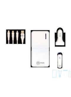 12000.0 mAh Power Bank with Car Charger / Wireless Earphone / 3-In-1 Cable White - v1618411785/N46512432A_3