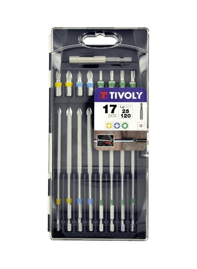 TIVOLY 17-teiliges Schraubendreher-Bit-Set – Extra Lange Bits (120 Mm) Für Schwer Zugängliche Stellen