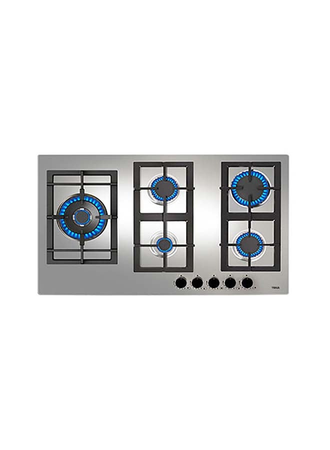 تيكا موقد غاز Efx 90.1 5G AI AL DR ترك موقد الغاز مع 5 شعلات عالية الكفاءة بطول 90 سم 40211631 فضي - Image 1