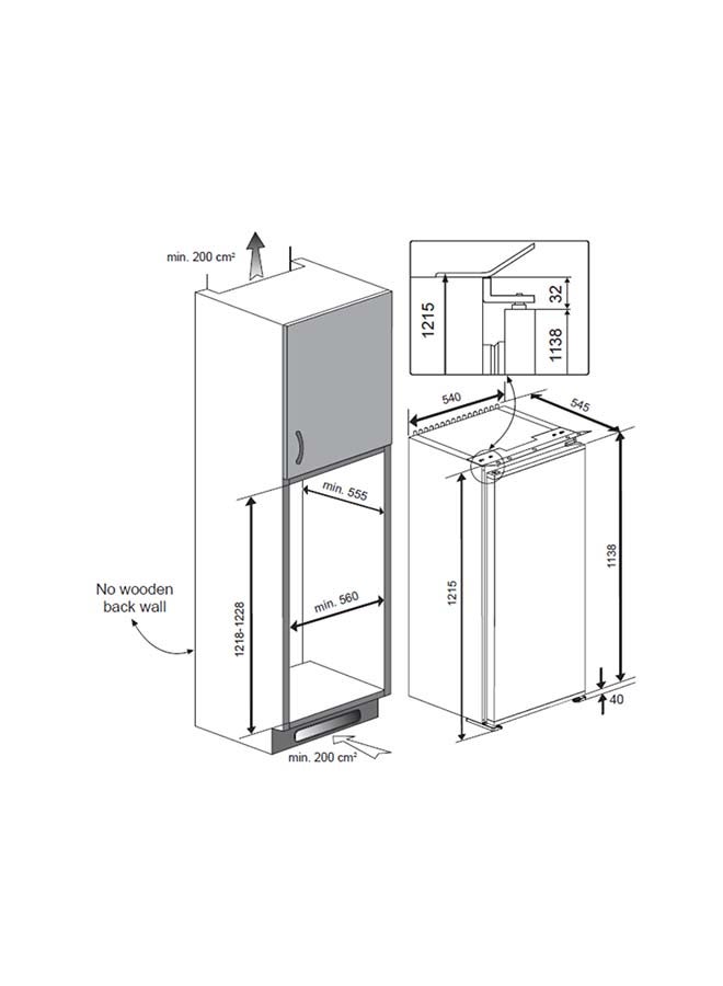 TEKA 122 cm Built-in Refrigerator A ++ Energy Artic TKI4 215 40693157 White - Image 3