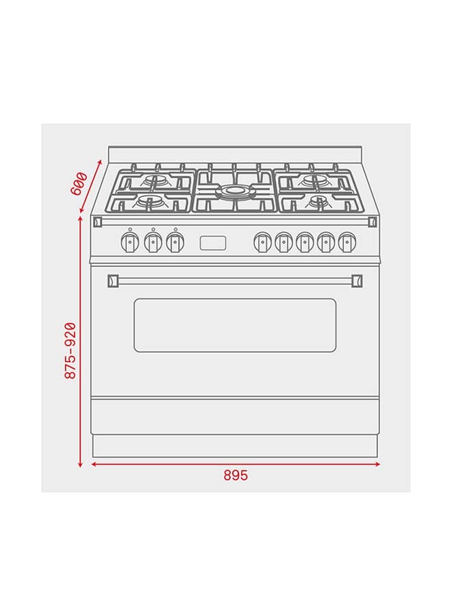 تيكا موقد طبخ قائم بذاته مع موقد غاز وفرن متعدد الوظائف 40297055 أسود - Image 2