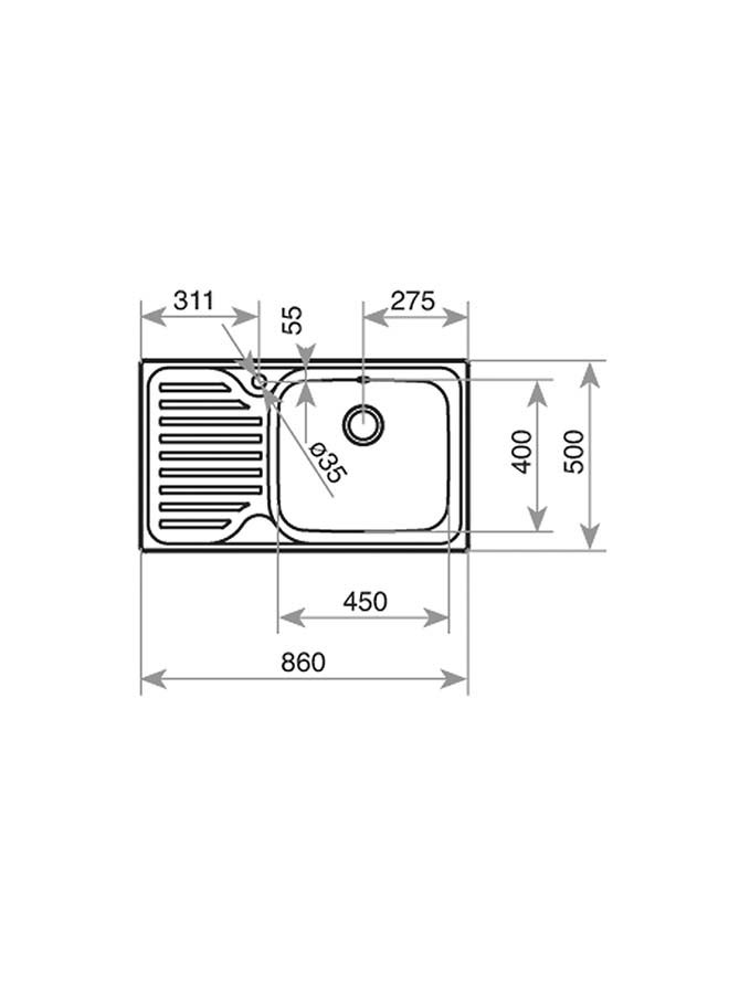 TEKA Classic Max 1B 1D Inset Stainless Steel 1 Bowl Sink Silver 860x500x200mmmm - Image 3