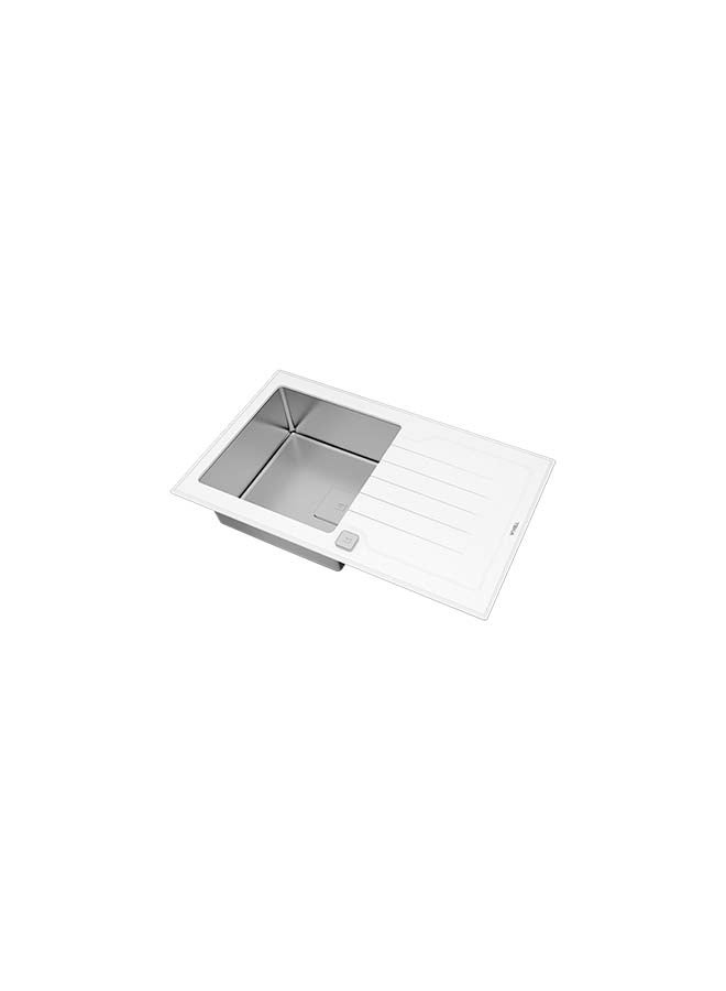 Diamond Rs15 1B 1D 86 Auto Inset Glass 1 Bowl Sink With One Bowl And One Drainer Silver 200x510x860mmmm
