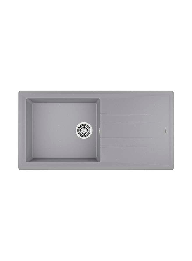 TEKA Stone 60 L-Tg 1B 1D Inset Tegranite Sink With One Bowl And Drainer Metallic Grey 1000x510x200mmmm - Image 1