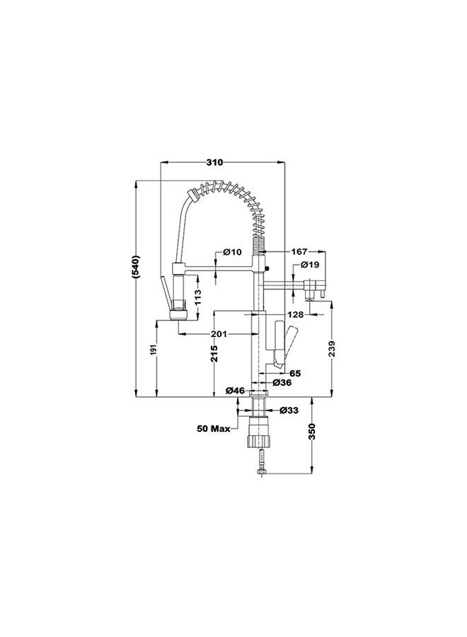 TEKA Fot 999 Professional Kitchen Mixer With Spout To Fill Recipients Chrome 1cm - Image 2
