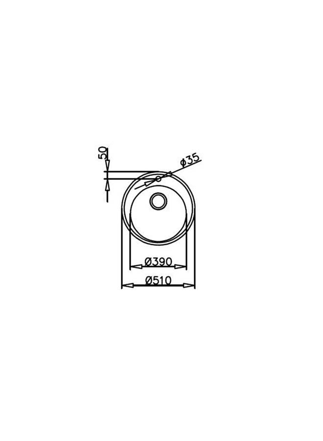 تيكا حوض ستاربرايت ‏‎ 45 E-Xn 1B Orb بوعاء واحد ذي تركيب مدمج مع لمسة نهائية غير لامعة 510x510x0mmمم - Image 3
