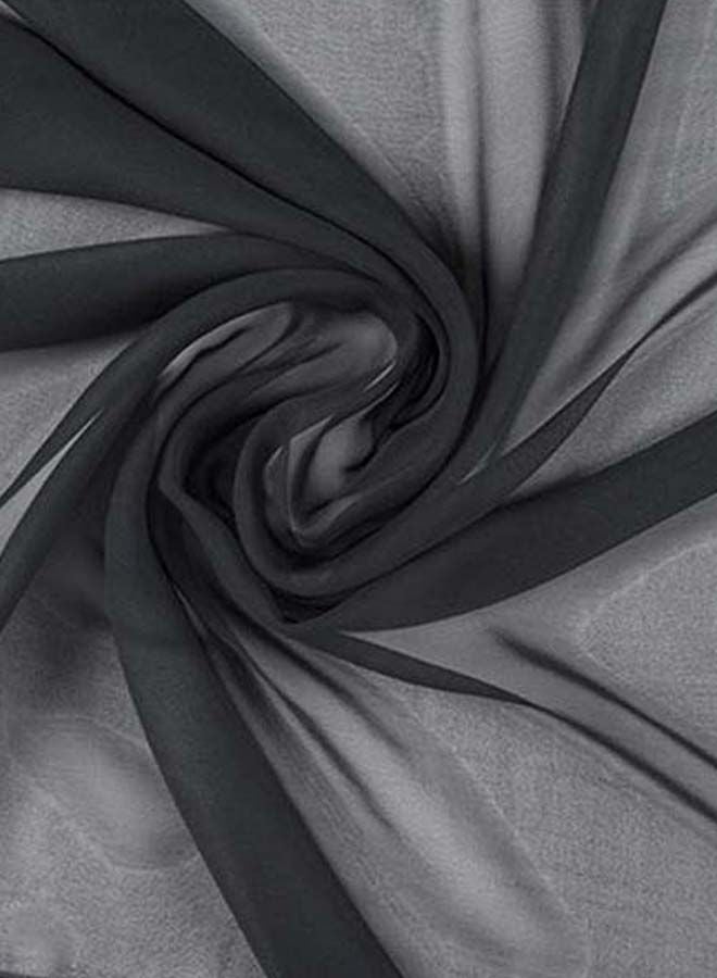 Generic - Smooth Silky Soft Chiffon Fabric 58inchx5m Black - Image 1