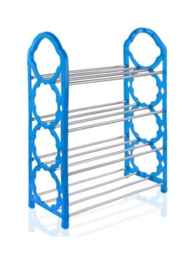 4-Tier Shoe Rack Silver/Blue