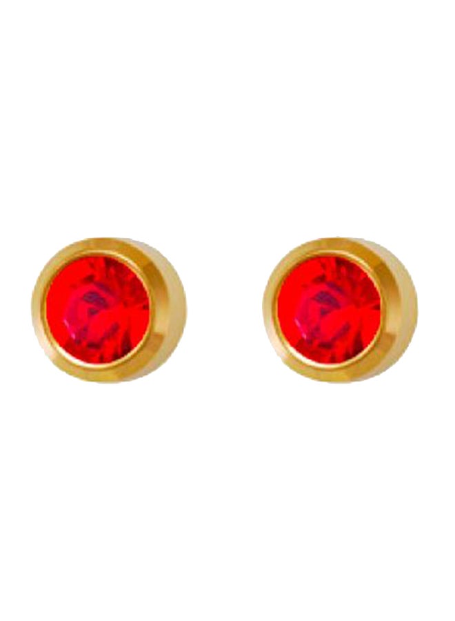 MediSystem 24k Gold Plated Ruby Swarovski Earrings  - Image 1