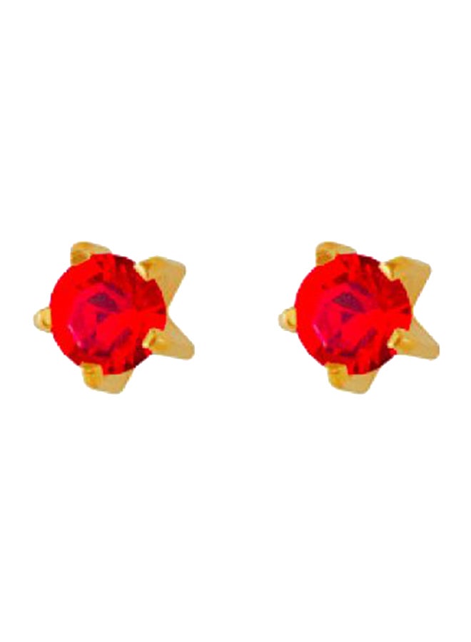 MediSystem 24k Gold Plated Ruby Tiffany Earrings  - Image 1