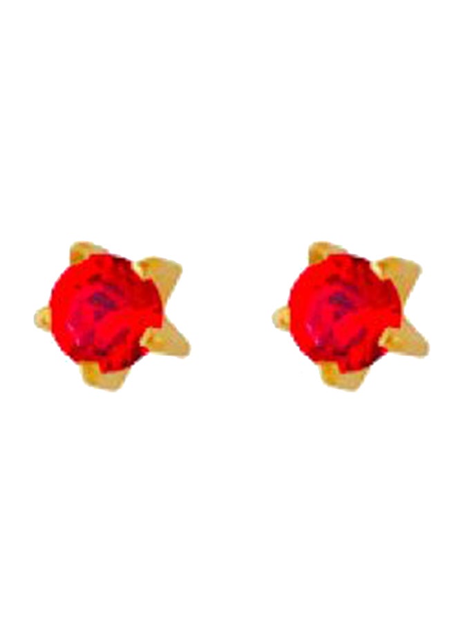 MediSystem 24k Gold Plated Mini Ruby Tiffany Earrings  - Image 1