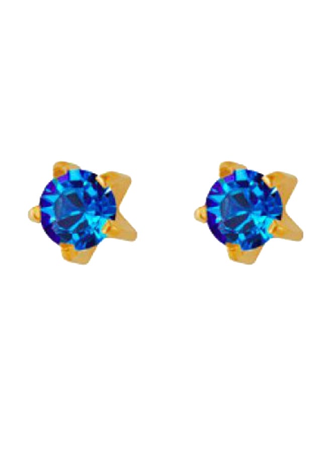MediSystem 24k Gold Plated Sapphire Stud Earrings  - Image 1