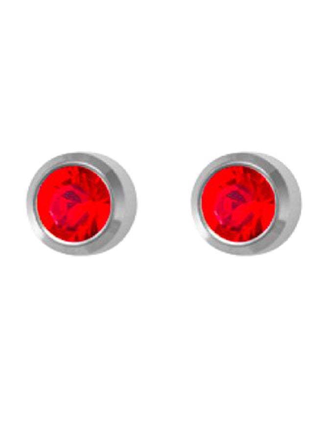 MediSystem 316L Stainless Steel Ruby Swarovski Earrings  - Image 1