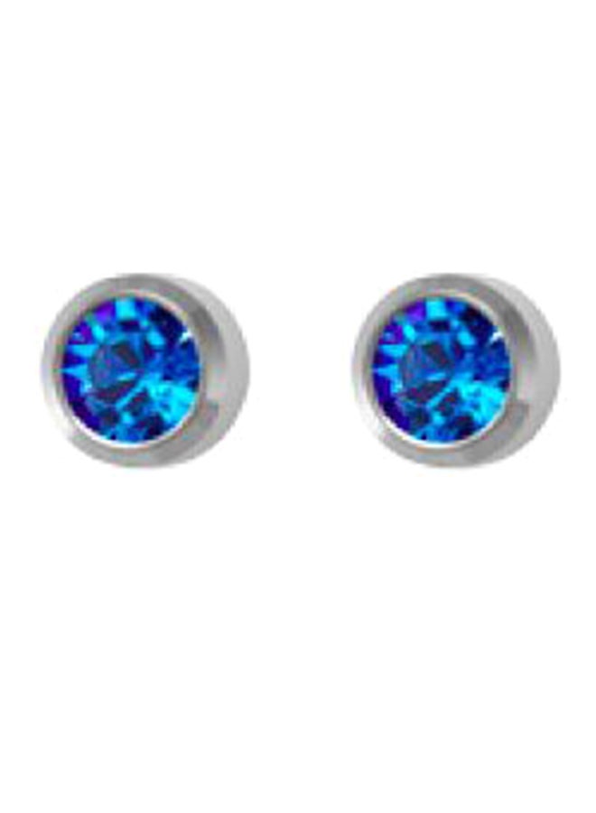 MediSystem 316L Stainless Steel Sapphire Swarovski Earrings  - Image 1