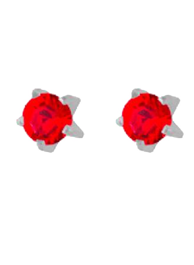 MediSystem 316L Stainless Steel Ruby Swarovski Earrings  - Image 1
