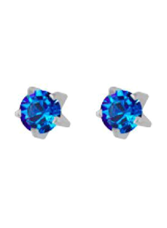 MediSystem 316L Stainless Steel Sapphire Swarovski Earrings  - Image 1