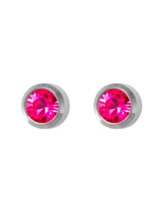 MediSystem 316L Stainless Steel Rose Swarovski Earrings  - Image 1