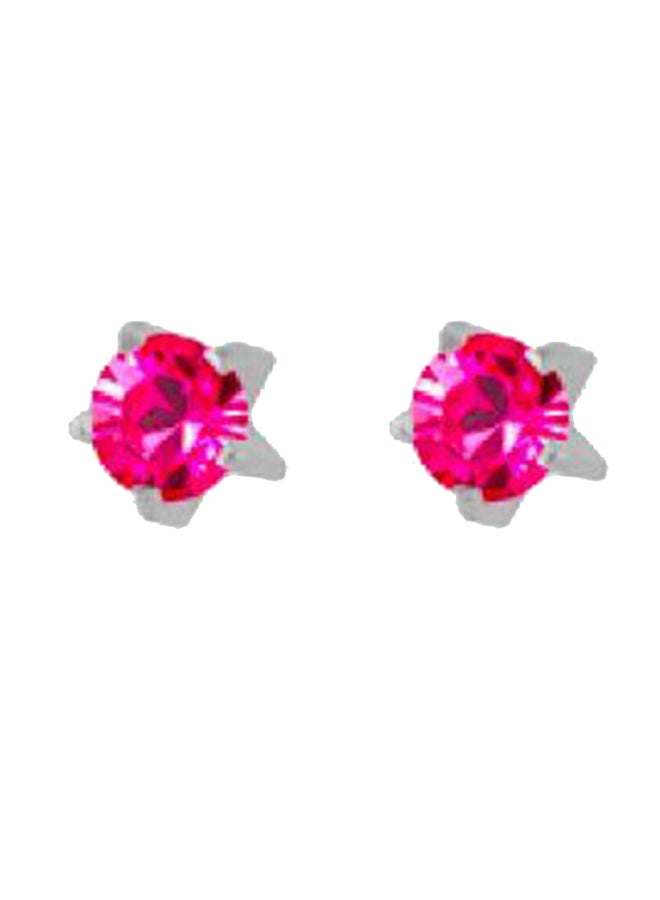 MediSystem 316L Stainless Steel Rose Swarovski Earrings  - Image 1