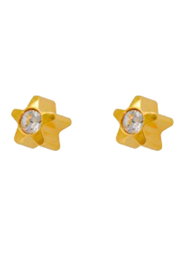 MediSystem 24K Gold Plated Star Shaped Swarovski Earrings  - Image 1