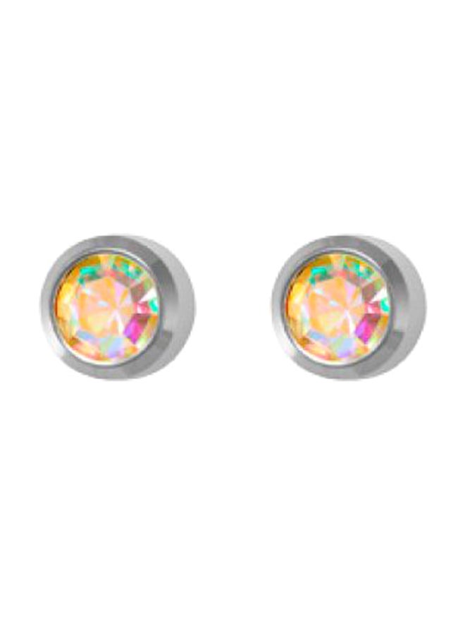 MediSystem Stainless Steel Rainbow Swarovski Earrings  - Image 1