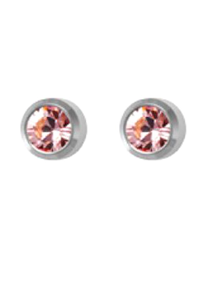 MediSystem Stainless Steel Mini Move Swarovski Earrings  - Image 1