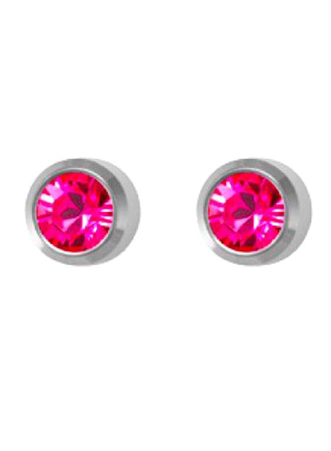 MediSystem Stainless Steel Rose Swarovski Earrings  - Image 1
