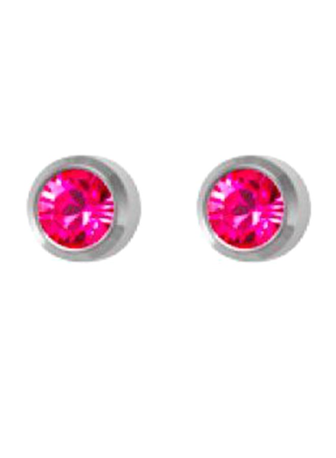 MediSystem Stainless Steel Mini Rose Swarovski Earrings  - Image 1