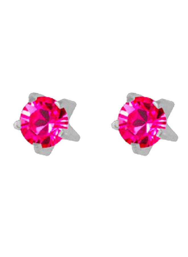 MediSystem Stainless Steel Rose Tiffany Swarovski Earrings  - Image 1