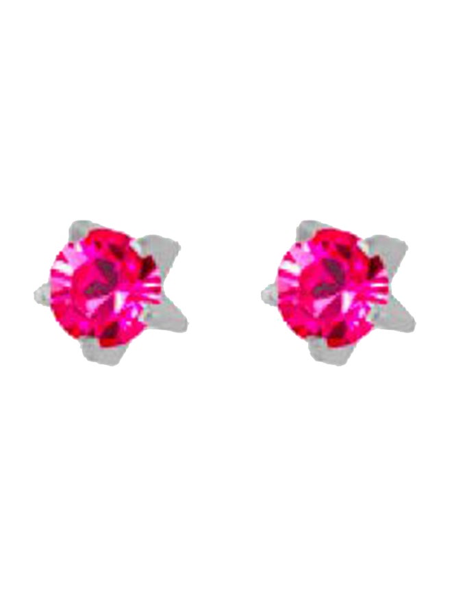 MediSystem Stainless Steel Rose Mini Tiffany Swarovski Earrings  - Image 1