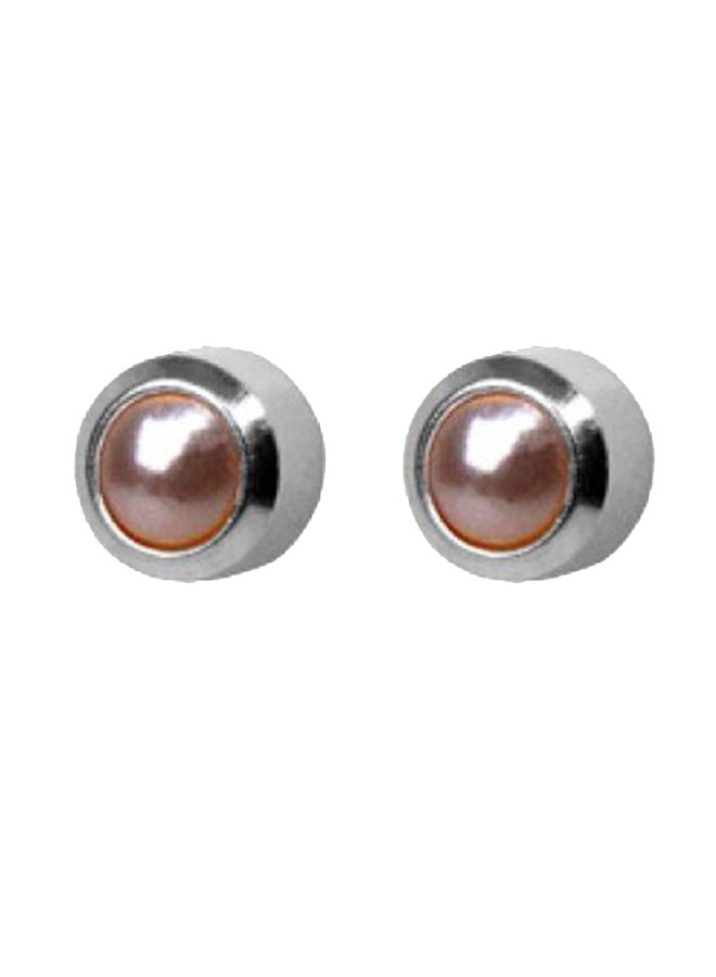 MediSystem Stainless Steel Pearl Swarovski Earrings  - Image 1