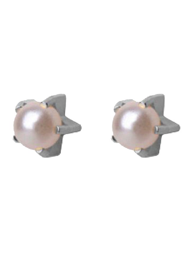 MediSystem Stainless Steel Pearl Earrings  - Image 1