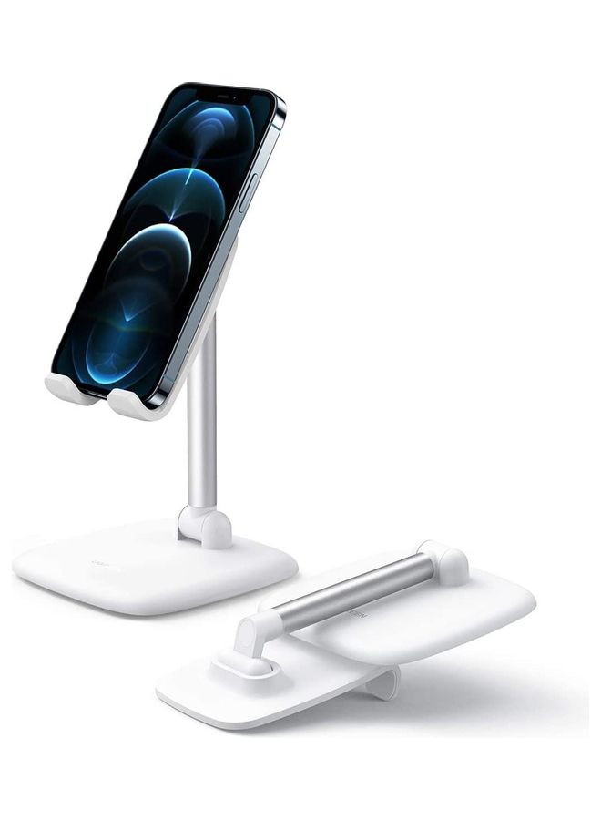 Phone Holder, Mobile Holder Stand, Foldable Cell Phone Stand Adjustable Holder Compatible for iPhone 14/14 Plus/14 Pro/14 Pro Max/13/13 Mini/13 Pro/13 Pro Max, Galaxy S22 S21 S20 A20 White 