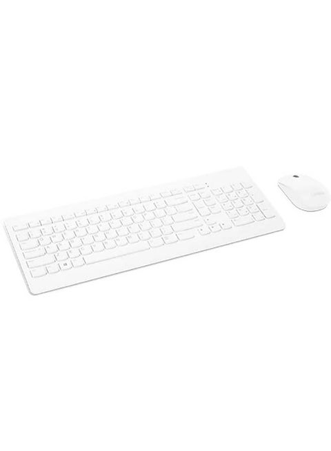 510 Wireless Combo with 2.4 GHz USB Receiver, Slim Full Size Keyboard, 1200 DPI Optical Mouse WHITE