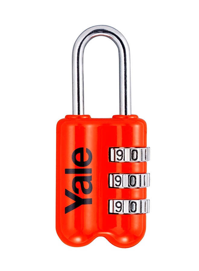 Yale Travel Padlock Suitable For Travelling Bags Red 23mm  - Image 1